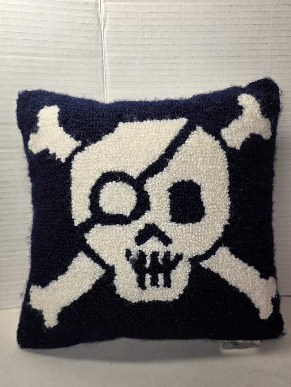 Pottery Barn Pirate Skull Pillow Navy
